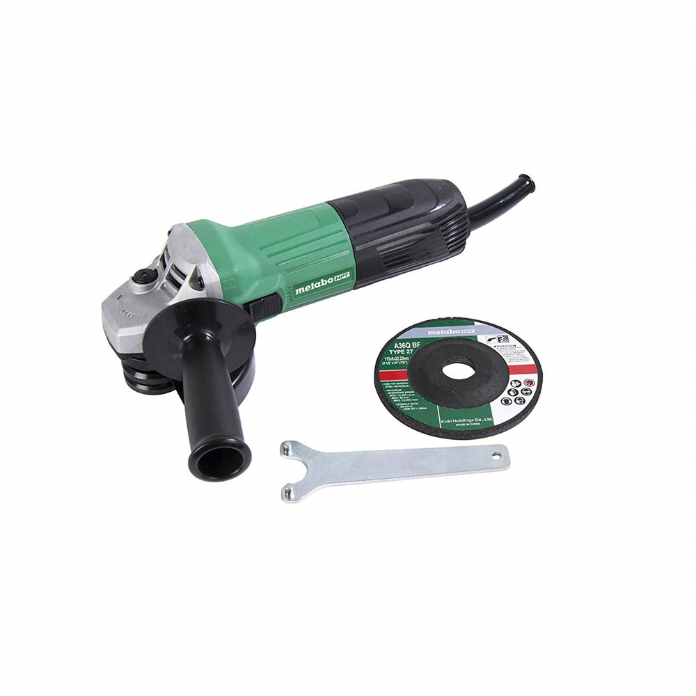 Metabo Esmeril angular de 4,5 pulgadas y 6,2 amp con cable y interruptor deslizante HPT de