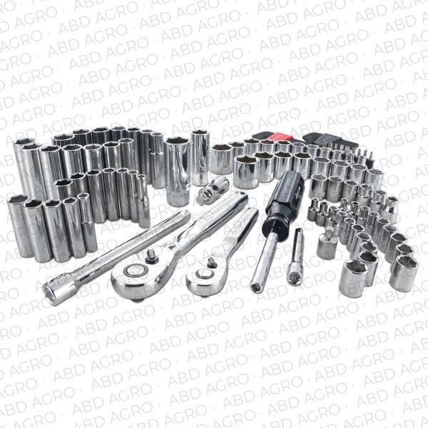 CRAFTSMAN Juego de herramientas mecánicas de 105 piezas, cromo pulido de combinación métrica y estándar (SAE)