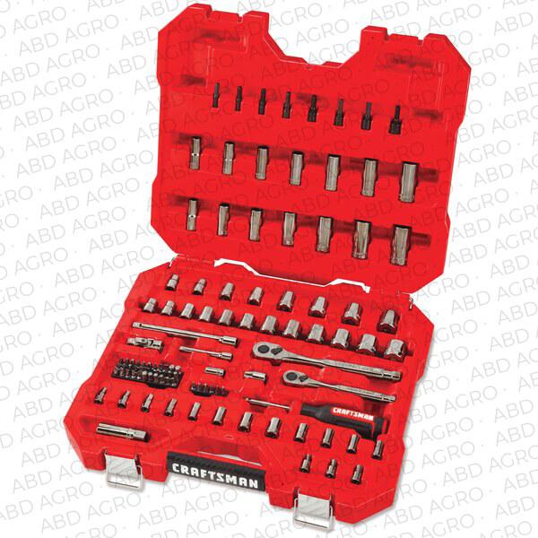 CRAFTSMAN 105 piezas, Juego de herramientas mecánicas de combinación métrica y estándar (SAE) cromo metalizado