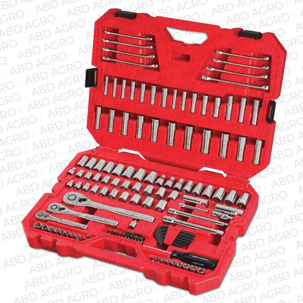 CRAFTSMAN Juego de herramientas mecánicas de 135 piezas, cromo pulido de combinación métrica y estándar (SAE)