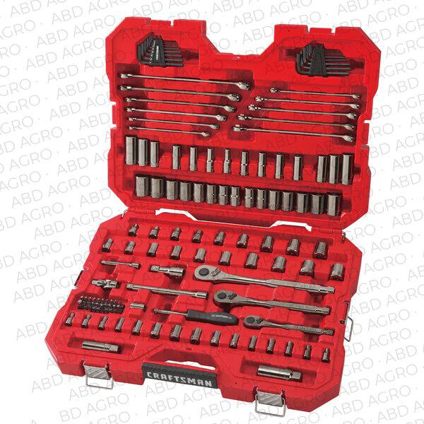 CRAFTSMAN Juego de herramientas mecánicas de 150 piezas de combinación métrica y estándar (SAE)