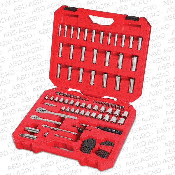 CRAFTSMAN  Juego de herramientas mecánicas de 105 piezas, cromo pulido de combinación métrica y estándar (SAE)
